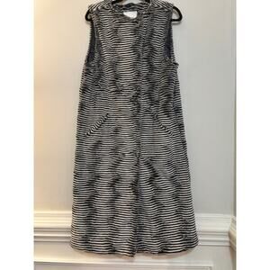 monkl zebra print faux fur vest long duster midi length small size 4 - 6 soft